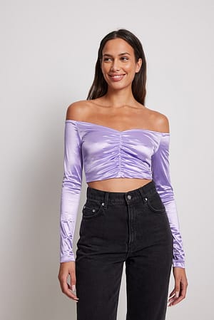 Purple Rychad skinande långärmad topp