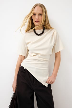 Offwhite Camiseta con cintura fruncida