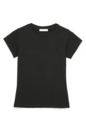 Black T-Shirt mit Rundhalsausschnitt