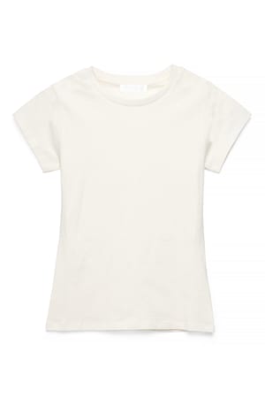 Offwhite T-Shirt mit Rundhalsausschnitt