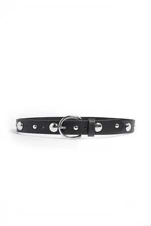 Black Round Studds Belt
