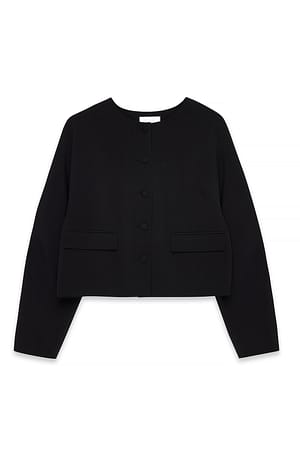 Black Kort blazer med rundet erm