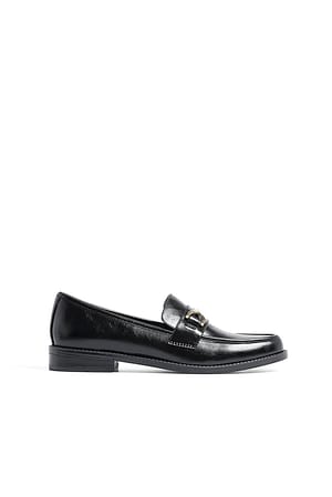 Black Mocasines con punta redonda