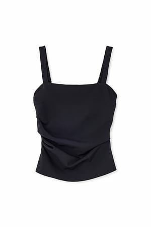 Black Tailliertes Singlet mit Rüschen