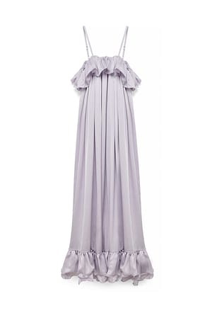 Dusty Lilac Maxi-jurk met ruches en volume