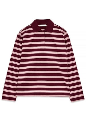 Burgundy/Pink Stripe Rugby-Shirt