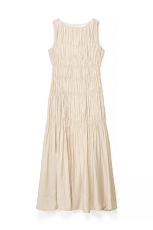 Greige Maxikleid mit Nahtdetail
