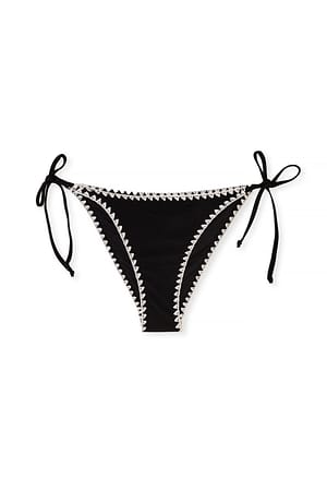 Black/White Seam Detail Bikini Panty