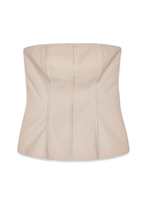 Taupe Hourglass-Oberteil mit Nahtdetail