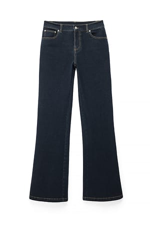 Dark Blue Seam Detail Jeans