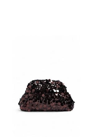 Brown Clutch med pailletter