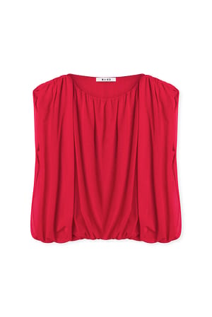 Red Top i mesh med skarpe skuldre