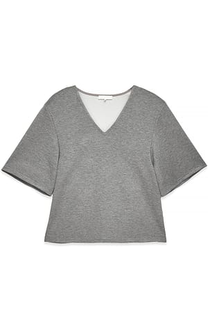 Grey Sharp Shoulder Scuba Tee