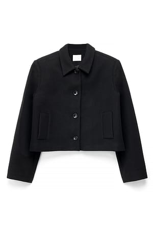 Black Korte jas met scherpe shouders