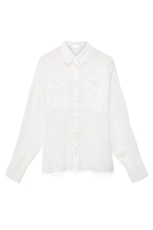 White durchscheinendes Ramie-Hemd