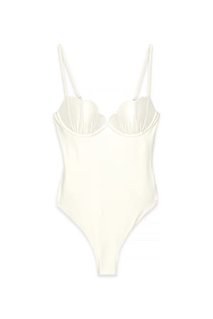 Offwhite Bañador con forma de concha