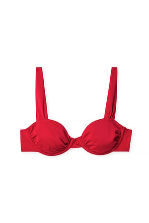 Spicy Red Blank bikini-BH med breda band och drapering