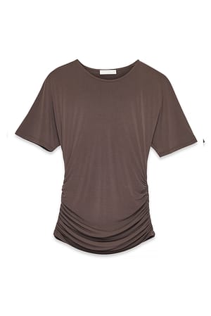 Brown Kurzärmeliges Jersey-Oberteil