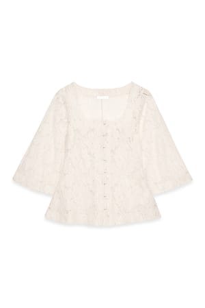 Offwhite kurzärmeliges Top mit Schnürung