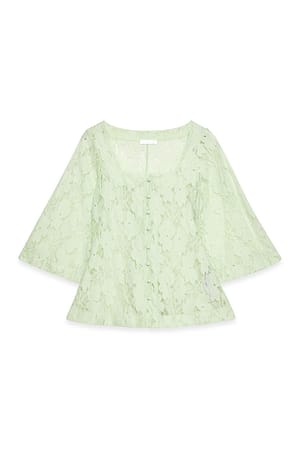 Light Green kurzärmeliges Top mit Schnürung