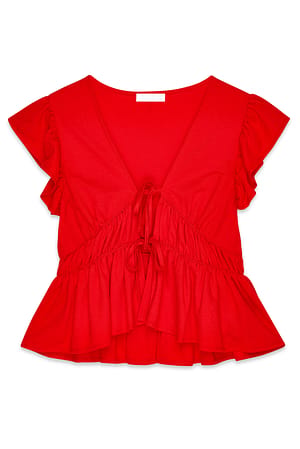 Red Oberteil mit Schultervolant