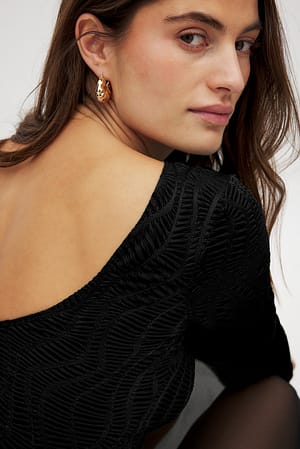 Black Slanted Structure Top