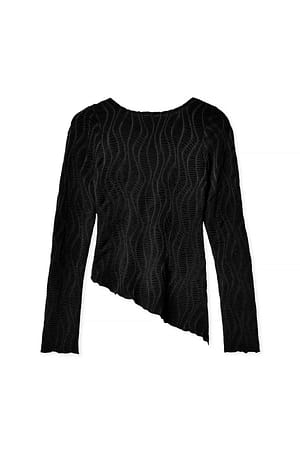 Black Slanted Structure Top