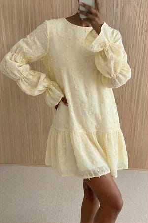 Light Yellow Jurk met mouwdetail