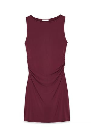 Red ärmelloses Jersey-Minikleid