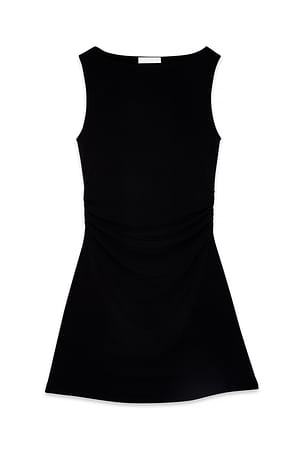 Black ärmelloses Jersey-Minikleid