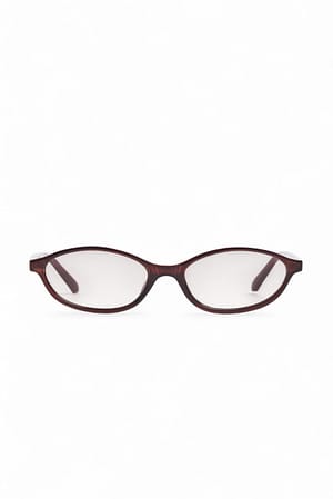 Tortois ovale Sonnenbrille mit schmalem Rahmen