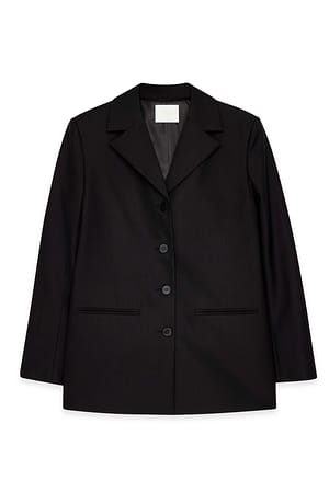 Black Blazer ajusté à boutons multiples