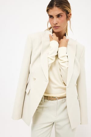Beige Smalle suède riem