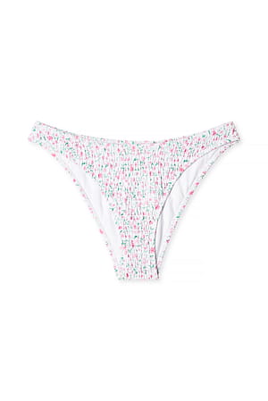 Small Pink Flowers Smocked Bikini Briefs