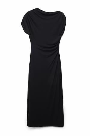 Black Soft Line draperet maxikjole
