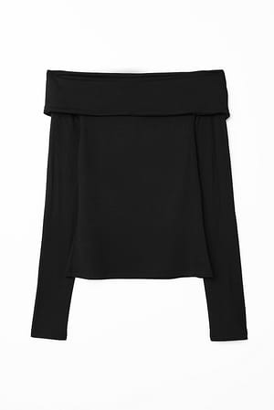 Black Soft Line top met lange mouwen
