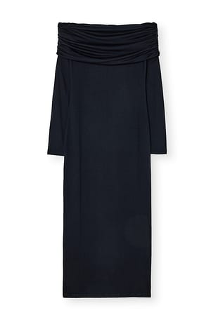 Black Soft Line Midikleid