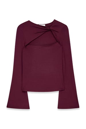 Dark Red Soft Line vridd topp