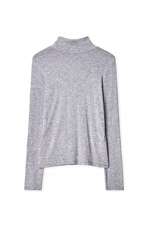 Grey Melange weiches langärmeliges Oberteil