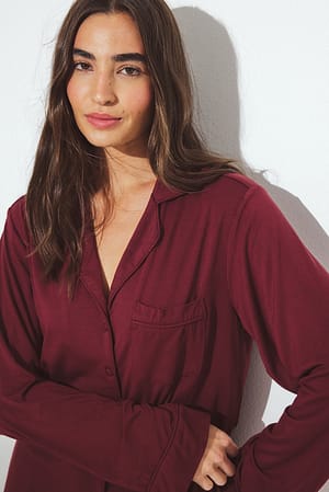 Burgundy Chemise de pyjama douce