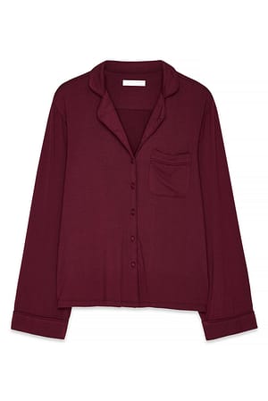 Burgundy weiches Pyjama-Shirt