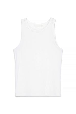 White Myk ribbet tanktopp