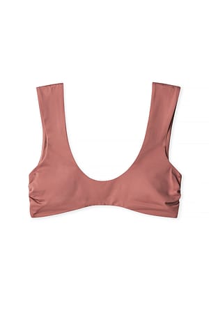 Dusty Dark Pink Square Neckline Bikini Top