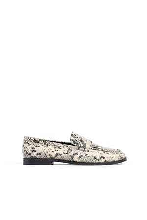 Snake Mocasines de piel con punta cuadrada