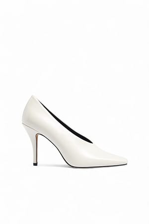 White Pumps met vierkante neus