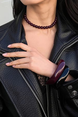 Burgundy Halskette mit Steinperle