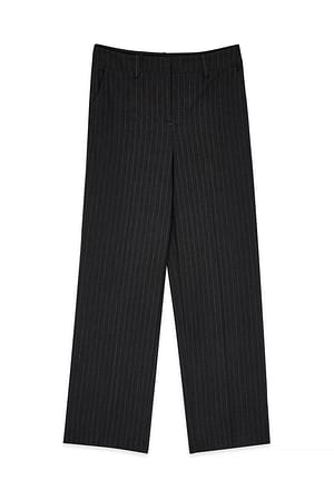 Stripe Straight Low Waist Suit Pants