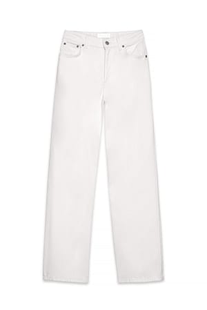 White Jeans med lige ben og miditalje