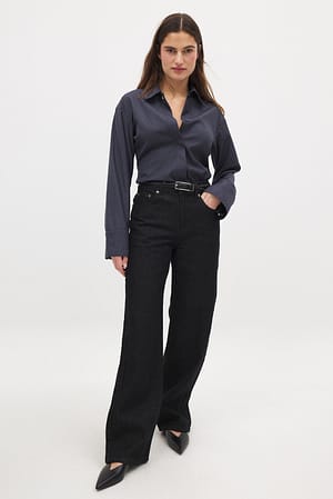 Black Jean droit taille mi-haute