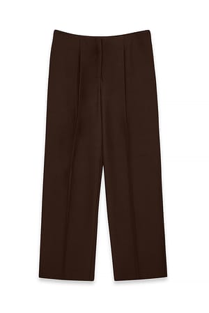 Brown Pantalon de tailleur droit